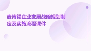 麦肯锡企业发展战略规划制定及实施流程课件