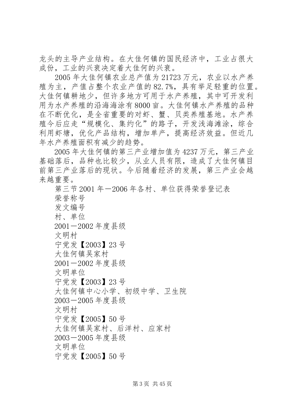 大佳何镇社会主义新农村建设规划书 _第3页