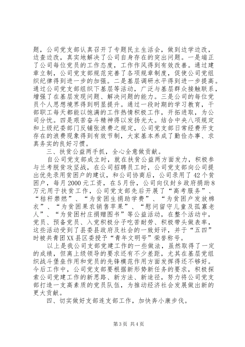 五农好党支部党建工作总结及工作计划 _第3页