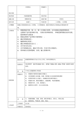 内审员工作说明书