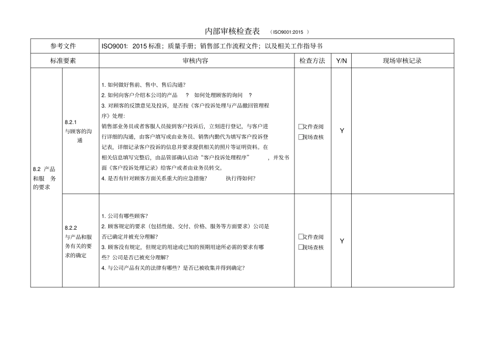 内审检查表按部门_第2页