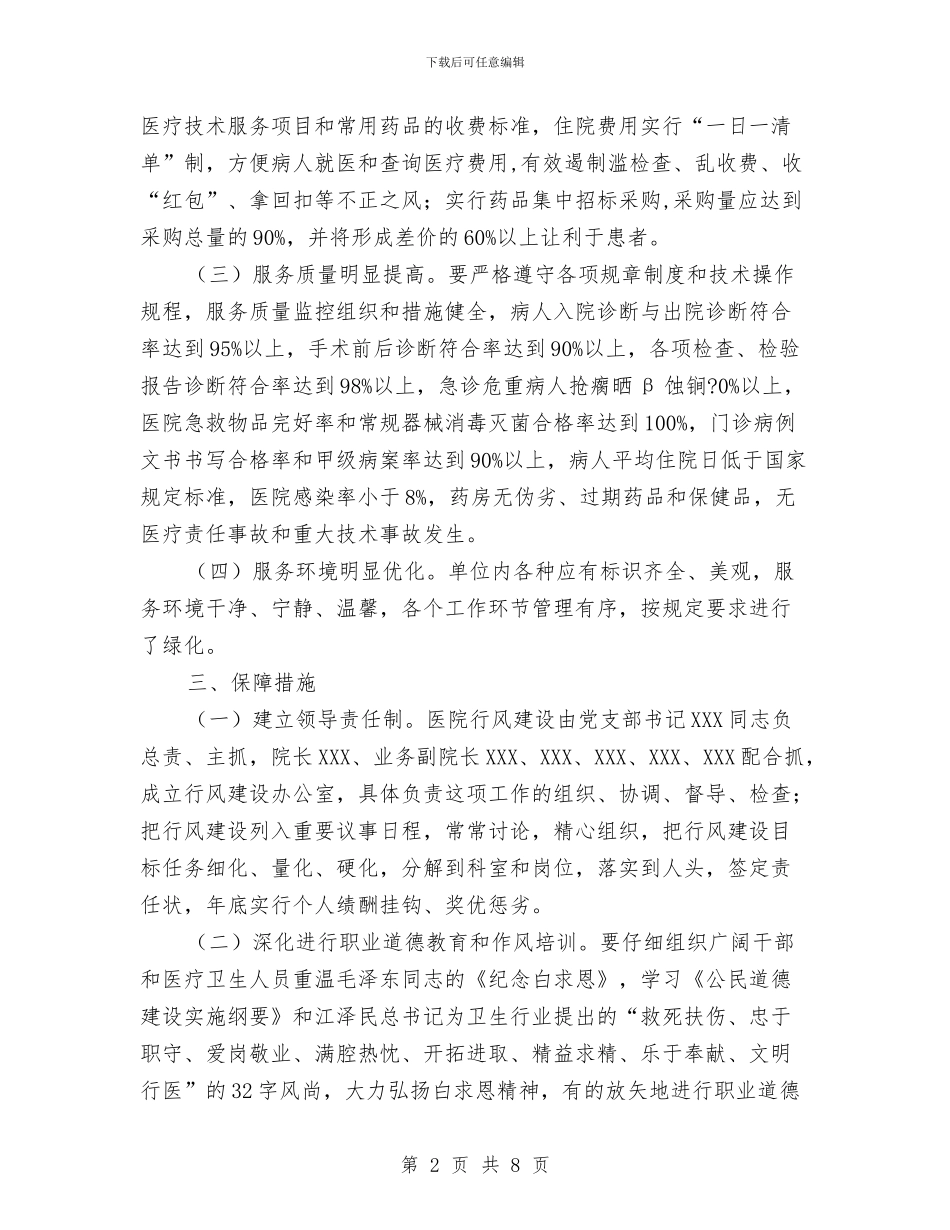 医院作风建设实施方案与医院元旦演讲稿汇编_第2页