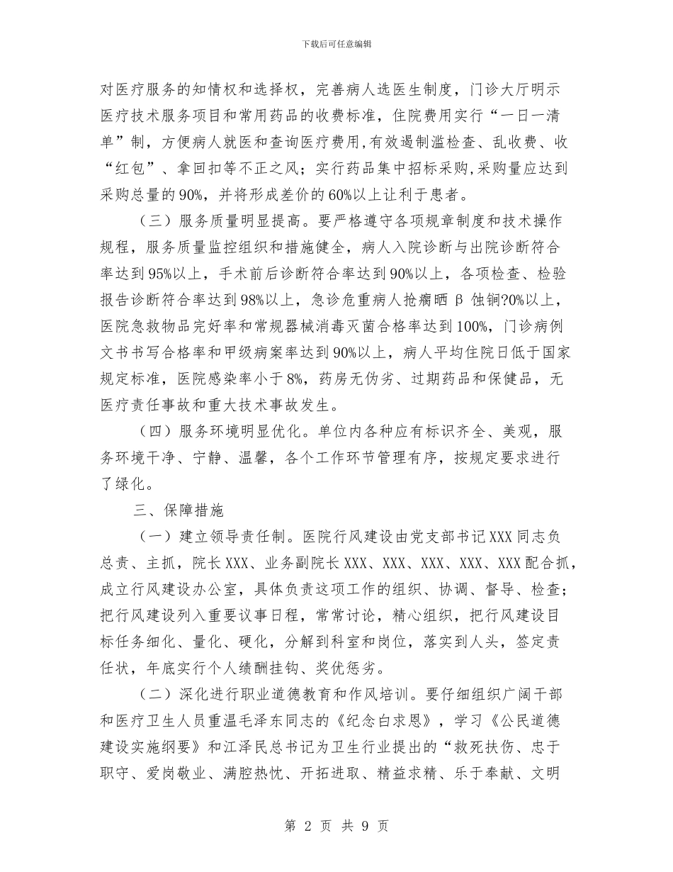 医院作风建设实施方案与医院信息系统考察报告范文汇编_第2页