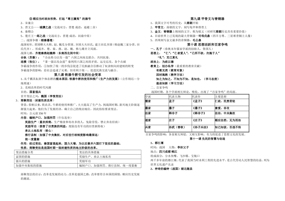 北师历史七年级上（1-2单元）_第2页