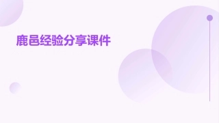 鹿邑经验分享课件