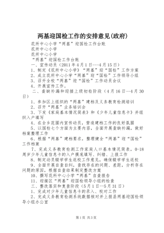 两基迎国检工作的安排意见(政府) 