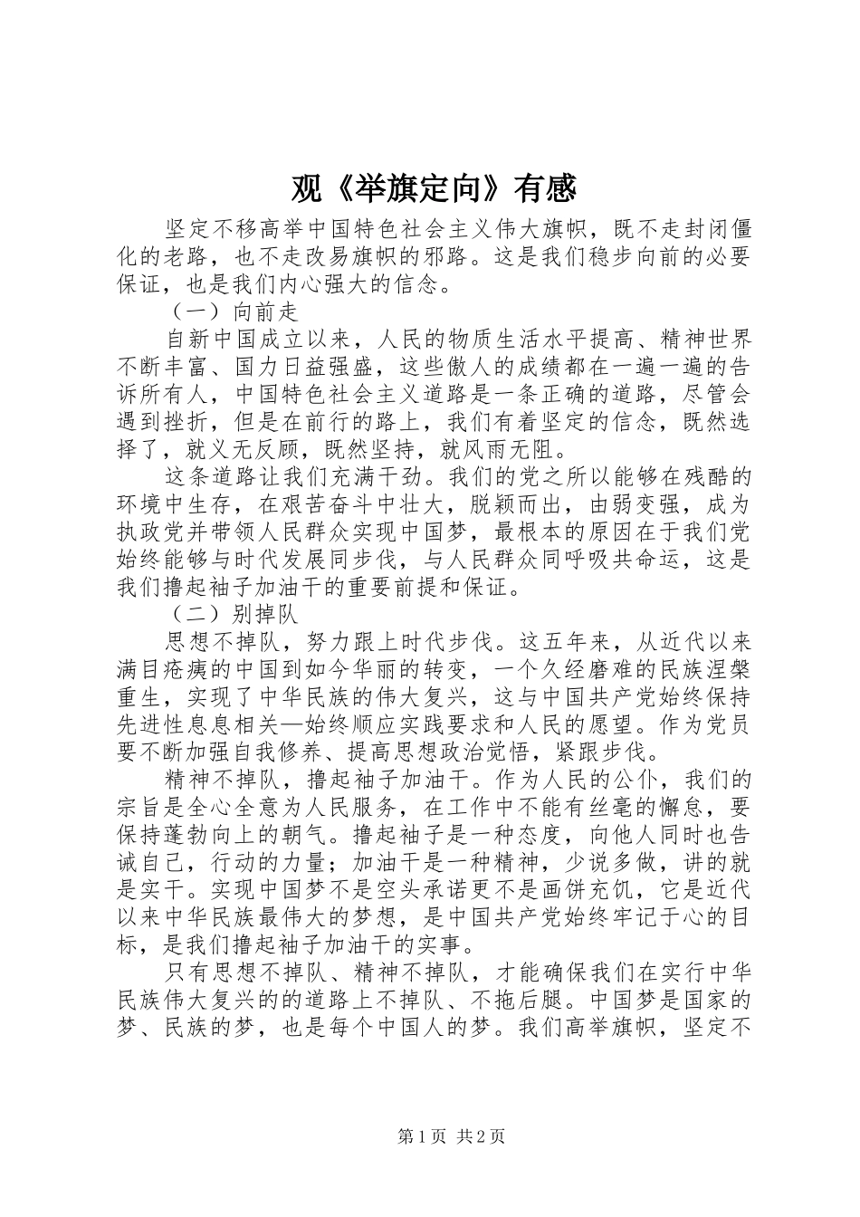 观《举旗定向》有感_第1页