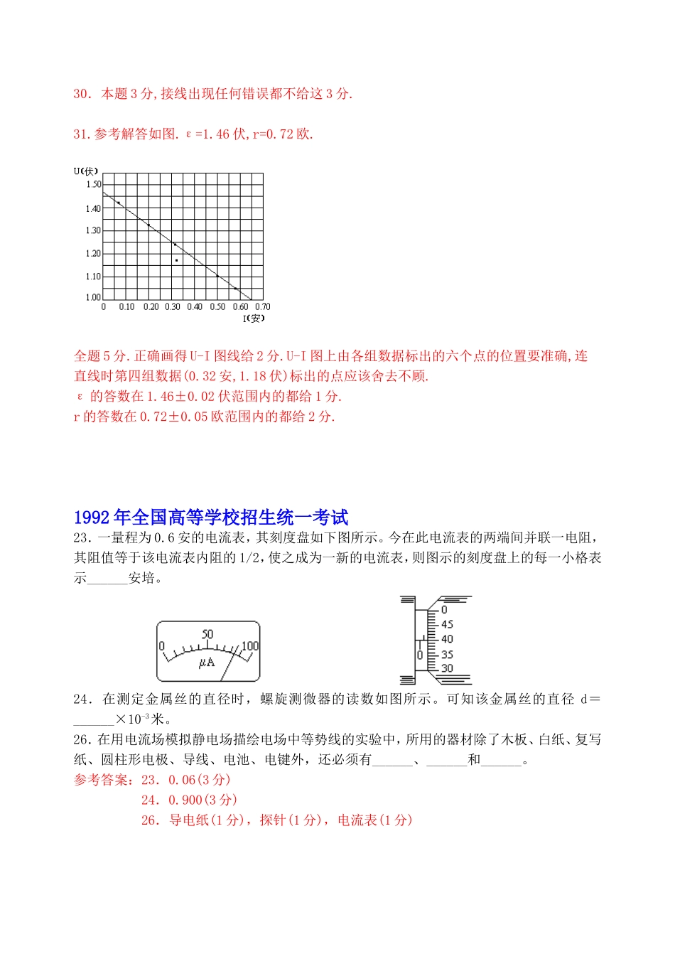 历年高考物理实验题_第2页