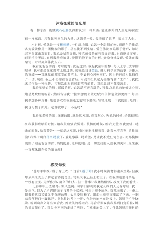 沐浴在爱的阳光里