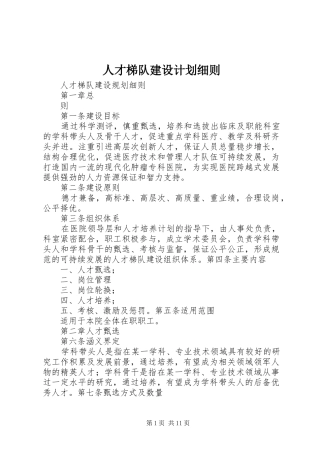 人才梯队建设计划细则 