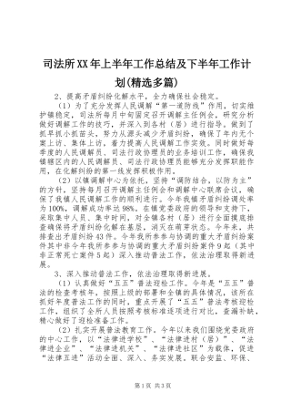 司法所XX年上半年工作总结及下半年工作计划(精选多篇)_3