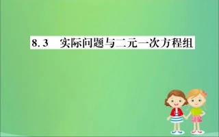版七年级数学下册 第八章 二元一次方程组 8.3 实际问题与二元一次方程组训练课件 (新版)新人教版 课件