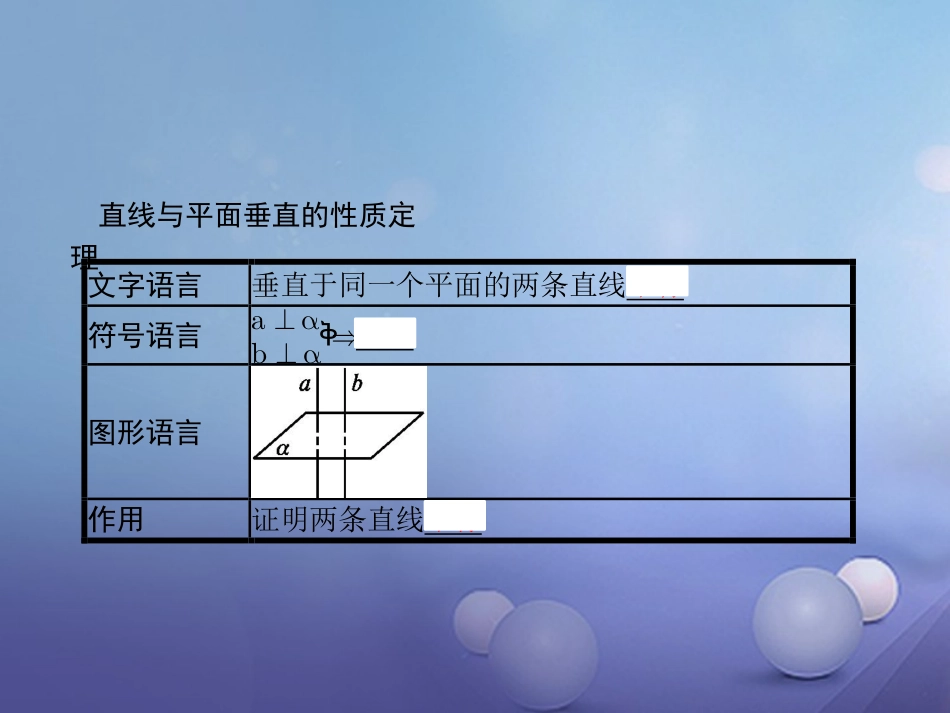 高中数学 第二章 点、直线、平面之间的位置关系 23 直线、平面垂直的判定及其性质 233 直线与平面垂直的性质课件 新人教A版必修2 课件_第3页