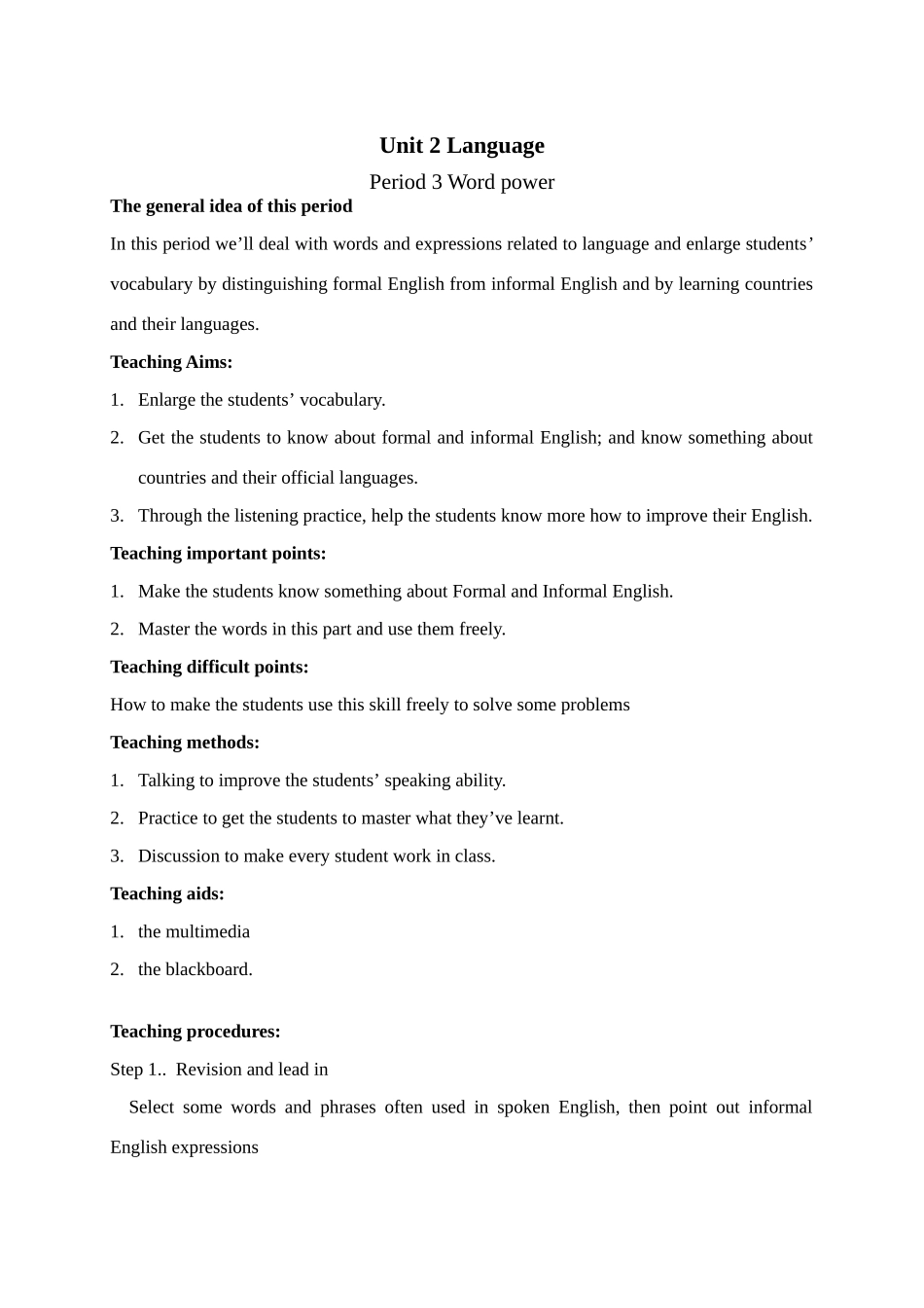 高中英语模块三第三单元word power(课件，教案)必修三_第1页