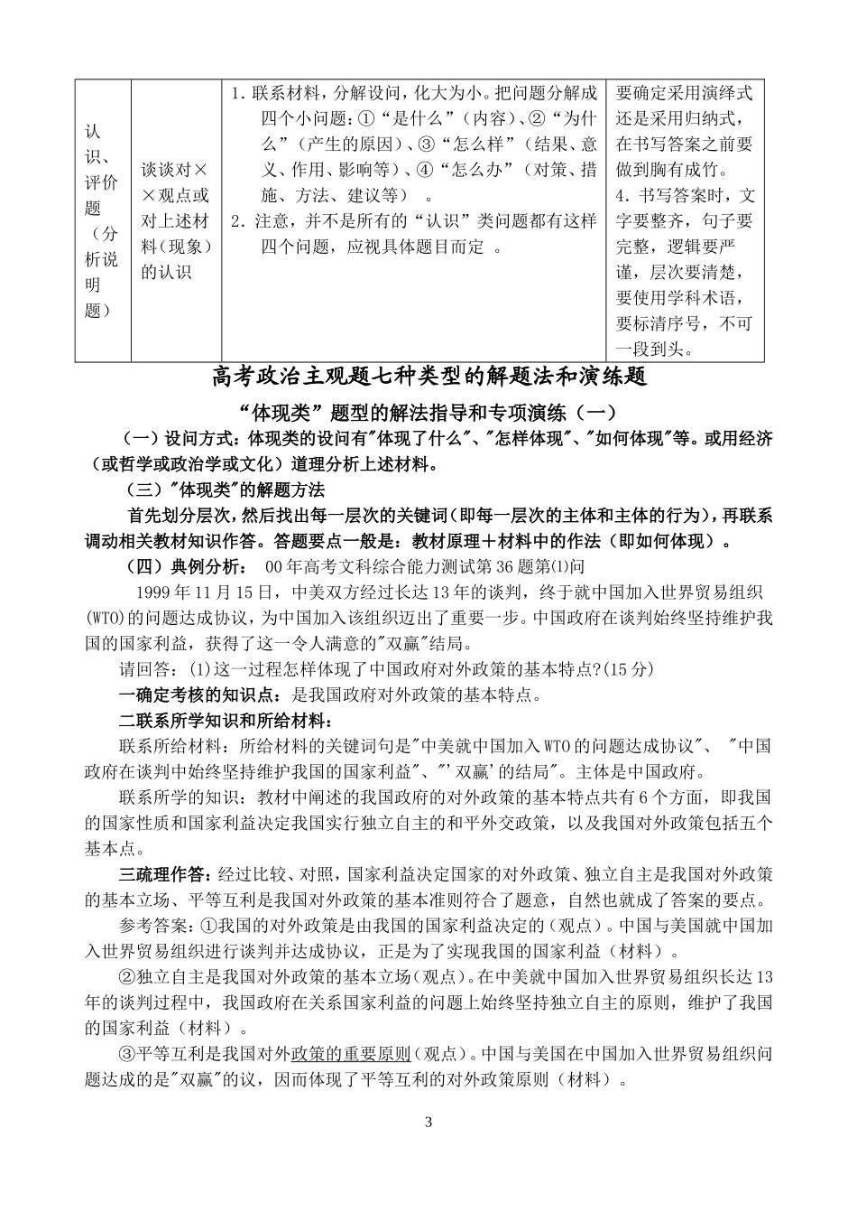 2016届高考政治主观题技巧复习(15页）_第3页