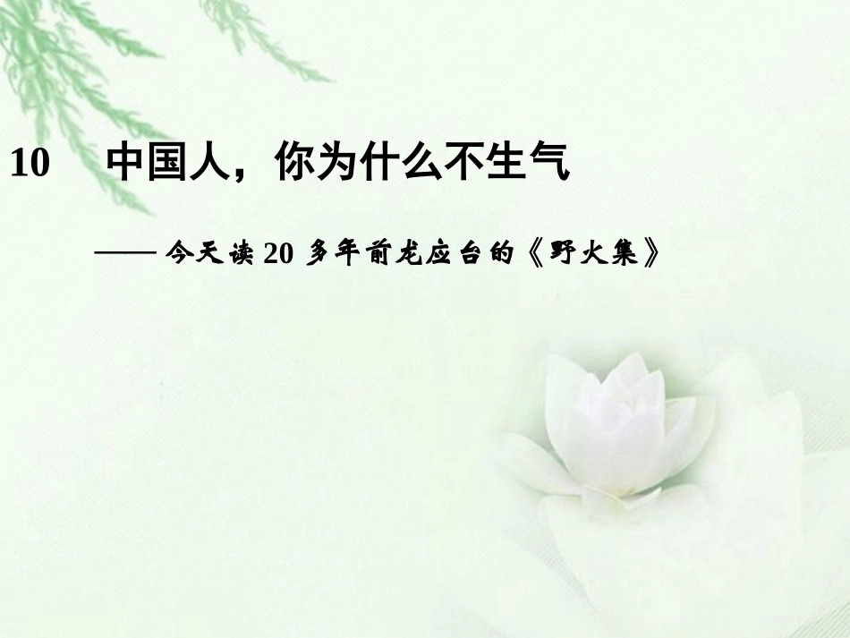 高中语文二轮复习 243 中国人，你为什么不生气(10)课件(新课标) 课件_第1页