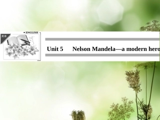 高中英语 Unit 5 Nelson Mandela—a modern hero-Period 1课件 新人教版必修1 课件