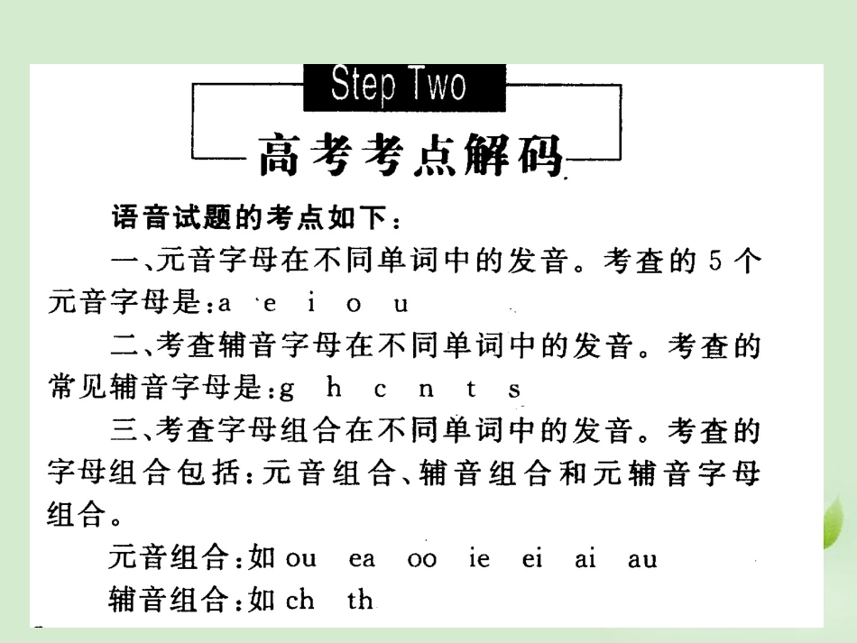 陕西省高三英语二轮复习 语音专题课件_第1页