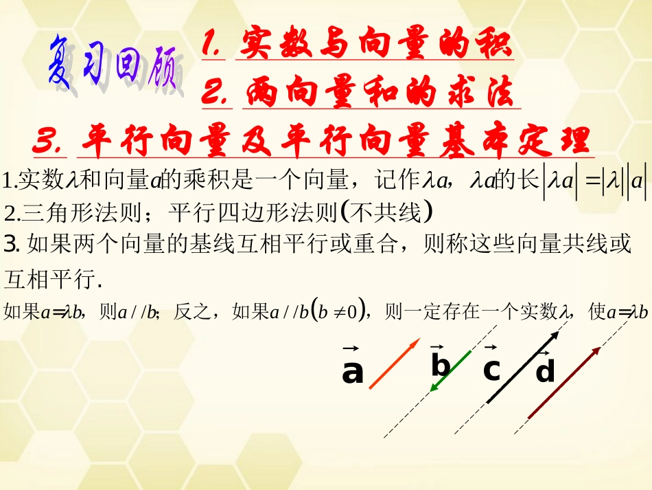 高中数学 221(平面向量基本定理)课件(2) 新人教B版必修4 课件_第2页