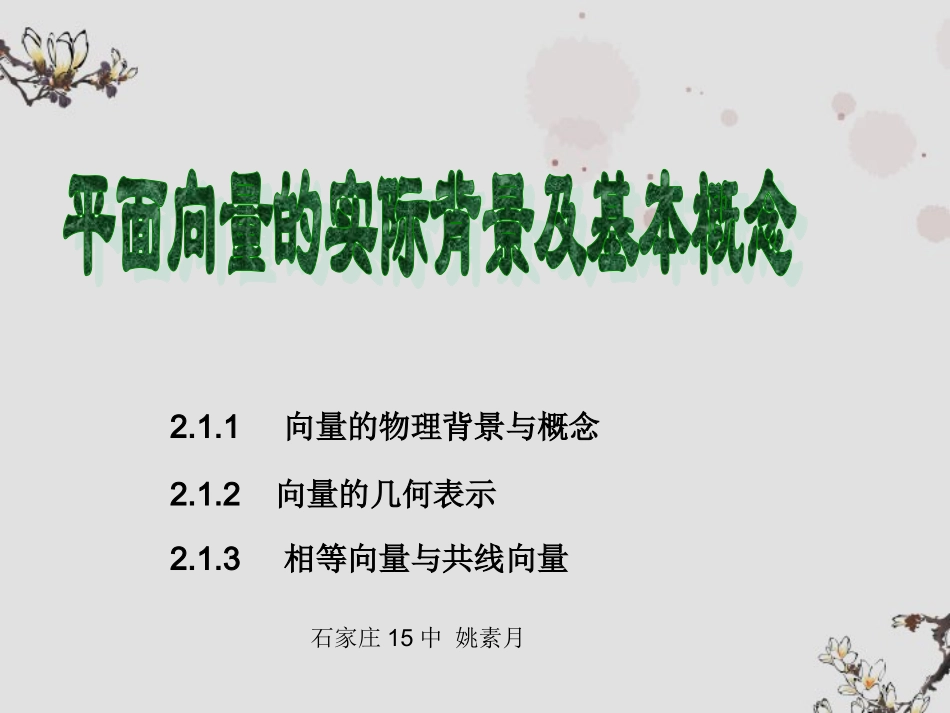 高二数学(平面向量的实际背景及基本概念)课件_第1页