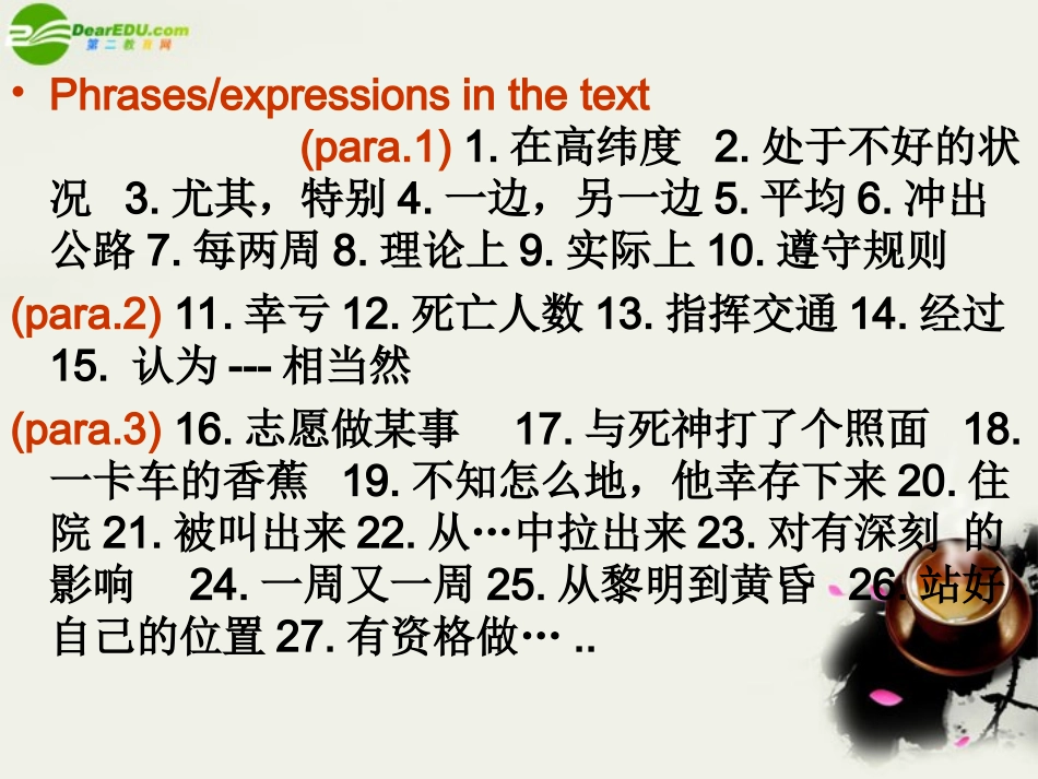 高中英语 Module2(A Job Worth Doing)Cultural Corner课件1(33张PPT)外研版必修5 课件_第1页