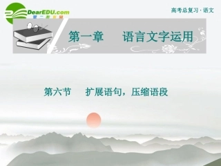 高考语文 扩展语句压缩语段复习课件 新人教版 课件
