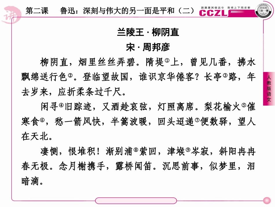 高中语文 第二课  鲁迅：深刻与伟大的另一面是平和(二)课件 新人教版选修(中外传记作品选读) 课件_第3页