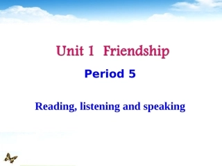 高中英语 Unit1 Reading, listening and speaking课件 必修1 课件