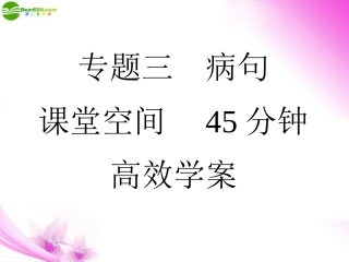 高考语文三轮总复习 三病句重点专题突破课件