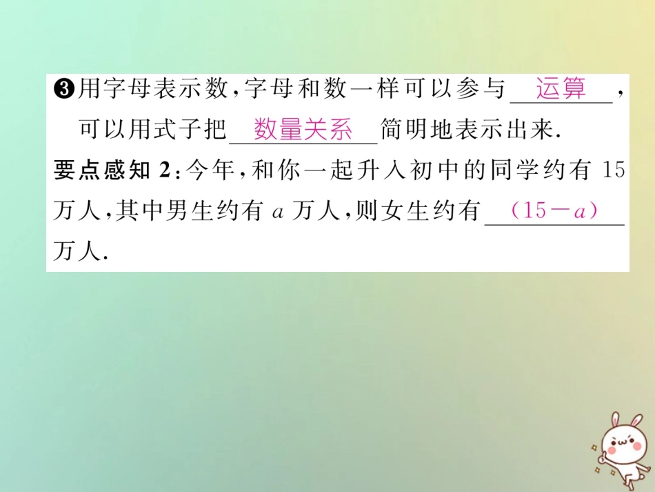 秋七年级数学上册 第二章 整式的加减 2.1 整式 第1课时 用字母表示数习题课件 (新版)新人教版 课件_第3页