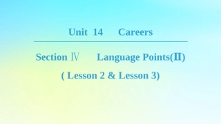 高中英语 Unit 14 Careers Section Ⅳ Language PointsⅡ  Lesson 2  Lesson 3课件 北师大版必修5 课件
