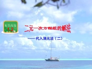 二元一次方程组解法--代入消元法（2）
