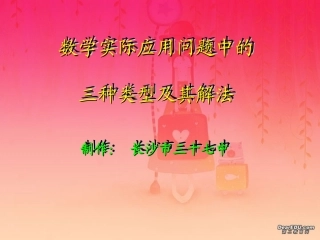 高一数学数学实际应用问题中的三种类型及其解法课件 新课标 人教版 课件