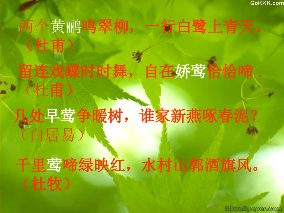 高一语文黄鹂教学课件 语文版 必修一 课件_第1页