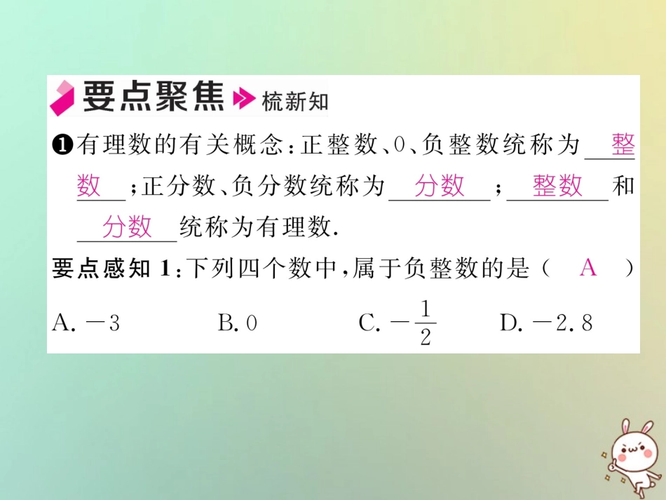 秋七年级数学上册 第一章 有理数 1.2 有理数 1.2.1 有理数习题课件 (新版)新人教版 课件_第2页