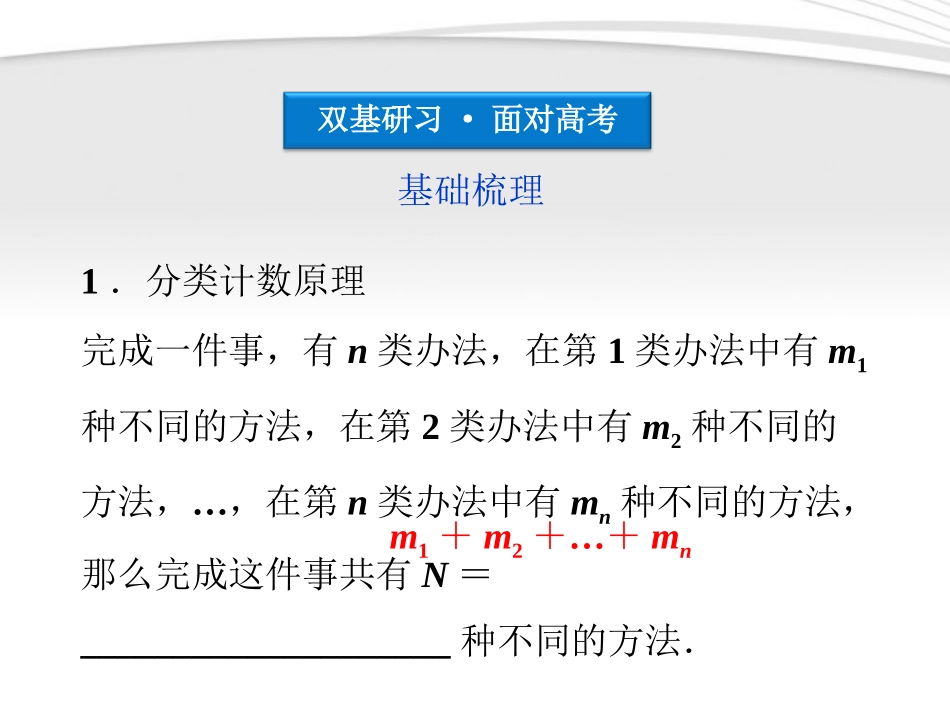 高考数学总复习 第10章§10.1分类计数原理与分步计数原理精品课件 大纲人教版 课件_第3页