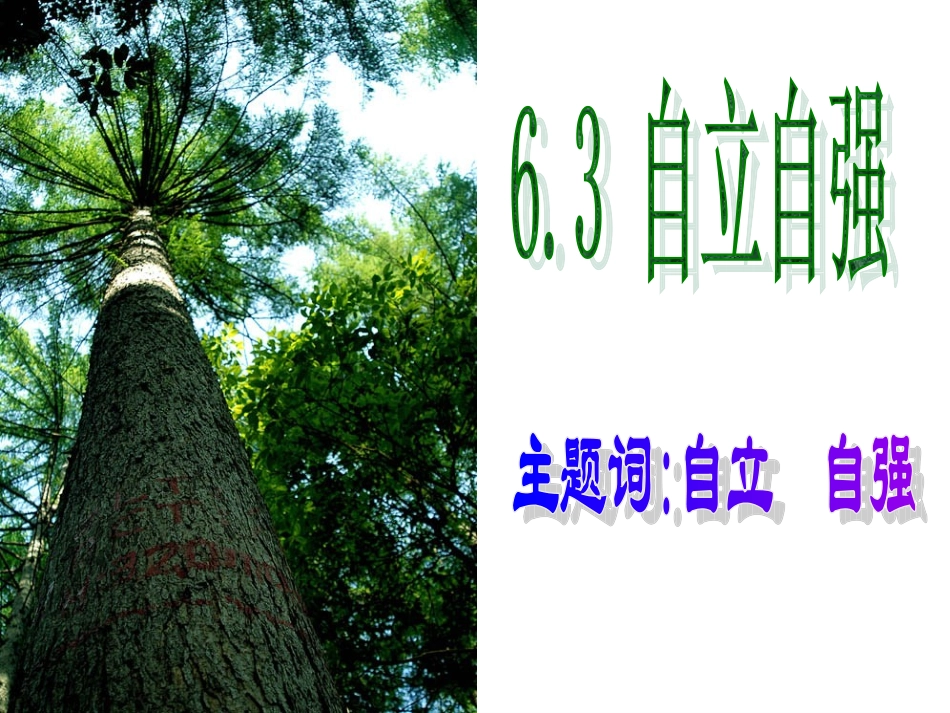 演示文稿1 七年级下学期6.3自立自强课件 粤教版_第1页