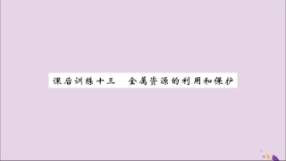 湖北省中考化学一轮复习 课后训练十三 金属资源的利用和保护习题课件