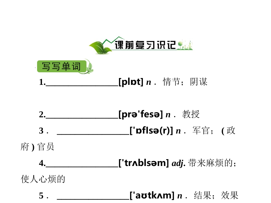 高中英语 Unit4 Pygmalion优秀课件 新人教版选修8 课件_第2页