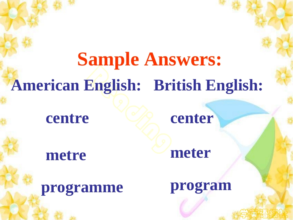 高中英语 Module1(British and American Englishcorner)introduction,reading and voca课件13 外研版必修5 课件_第3页