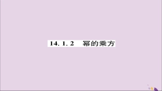 秋八年级数学上册 第十四章 整式的乘法与因式分解 14.1 整式的乘法 14.1.2 幂的乘方练习课件 (新版)新人教版 课件