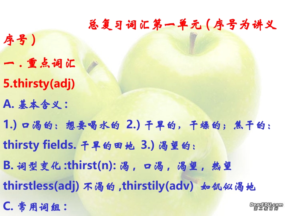 高三英语词汇总复习第一单元 新课标 人教版 试题_第1页