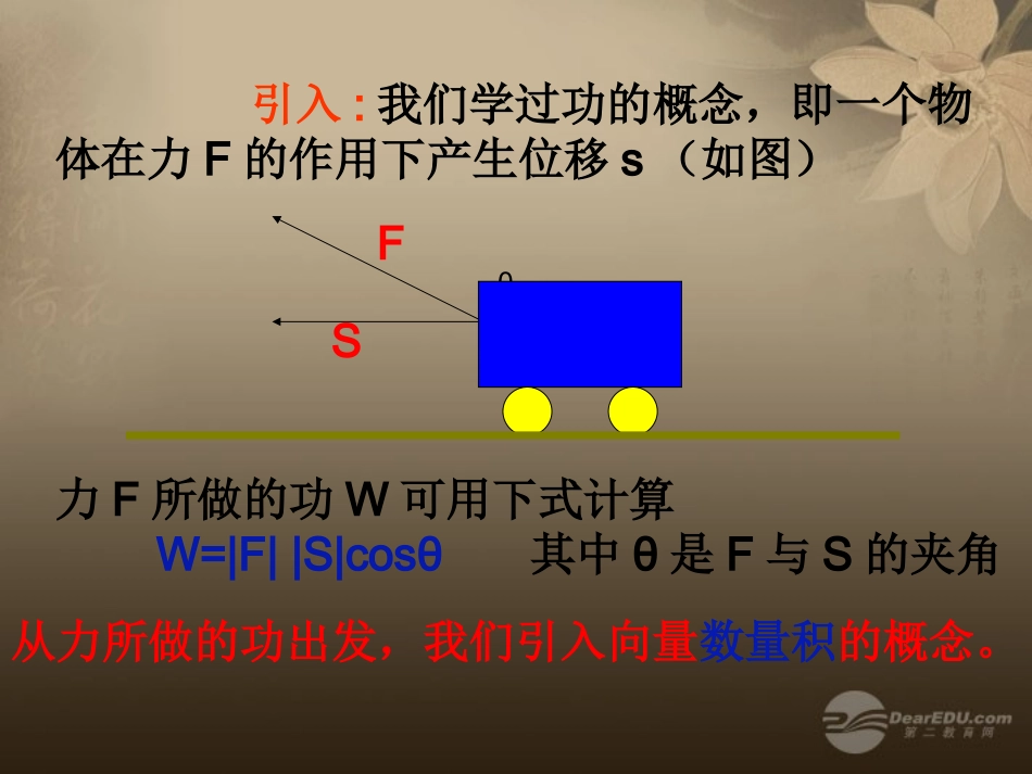 高一数学 241平面向量的数量积及运算律课件_第2页