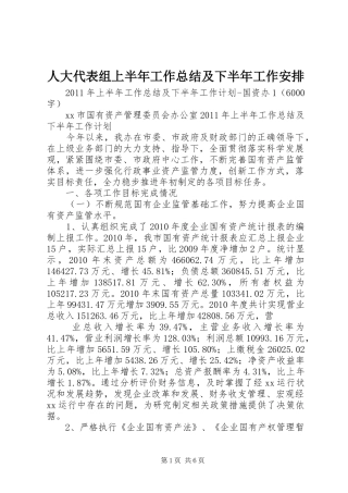 人大代表组上半年工作总结及下半年工作安排 