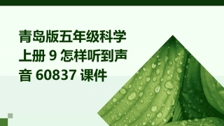 青岛版五年级科学上册9怎样听到声音60837课件