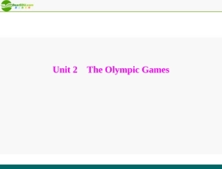 高考英语一轮复习 Unit 2 The Olympic Games课件 新人教版必修2