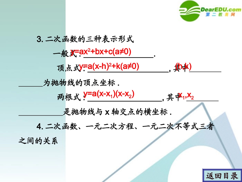 高考数学一轮复习 第2章(函数与导数)二次函数精品课件_第3页