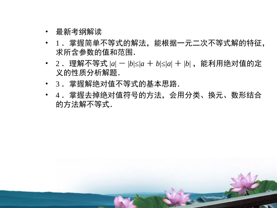 高考数学总复习 6.4不等式的解法课件 文 新人教B版 课件_第2页