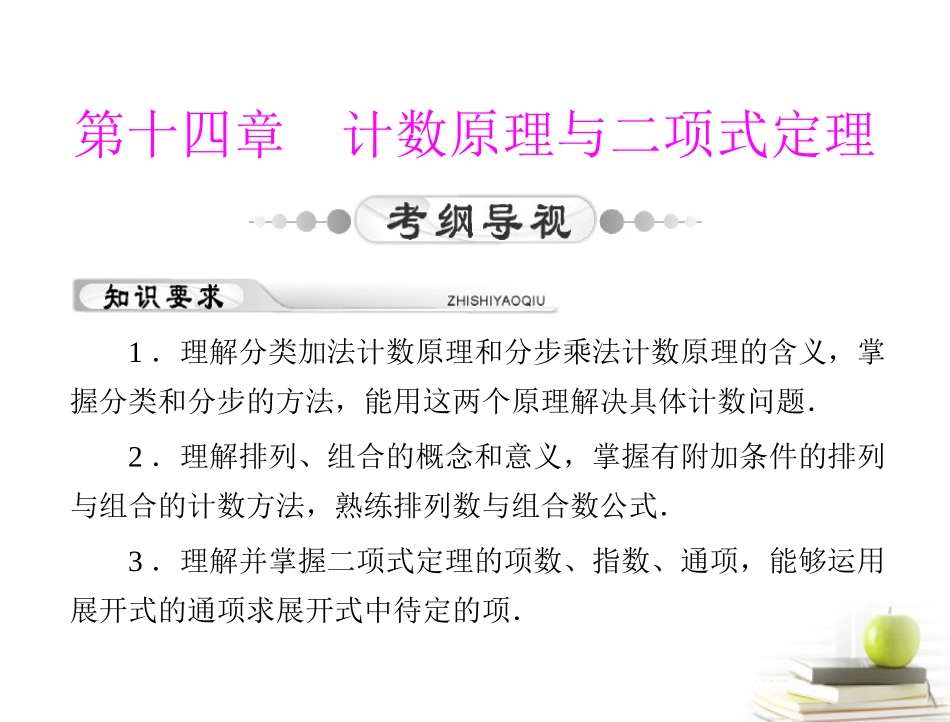 高考数学复习向导第十四章 第1讲 排列与组合课件 理 课件_第1页