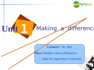 高中英语 Making  a difference reading课件 新人教版 课件